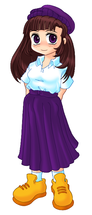 a drawing of me in the style of higurashi when they cry's sprites